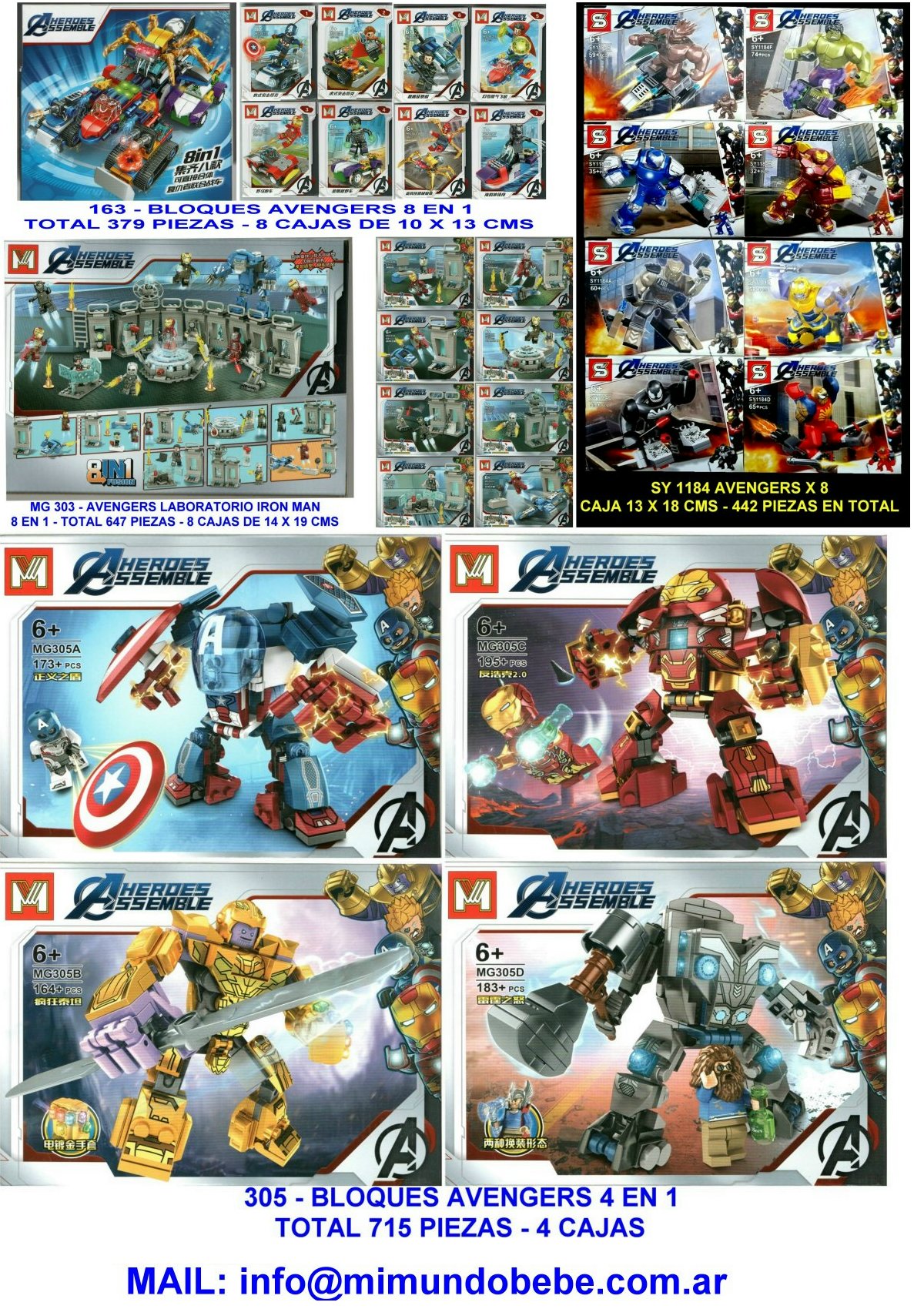BLOQUES TIPO LEGO AVENGERS CHICOS